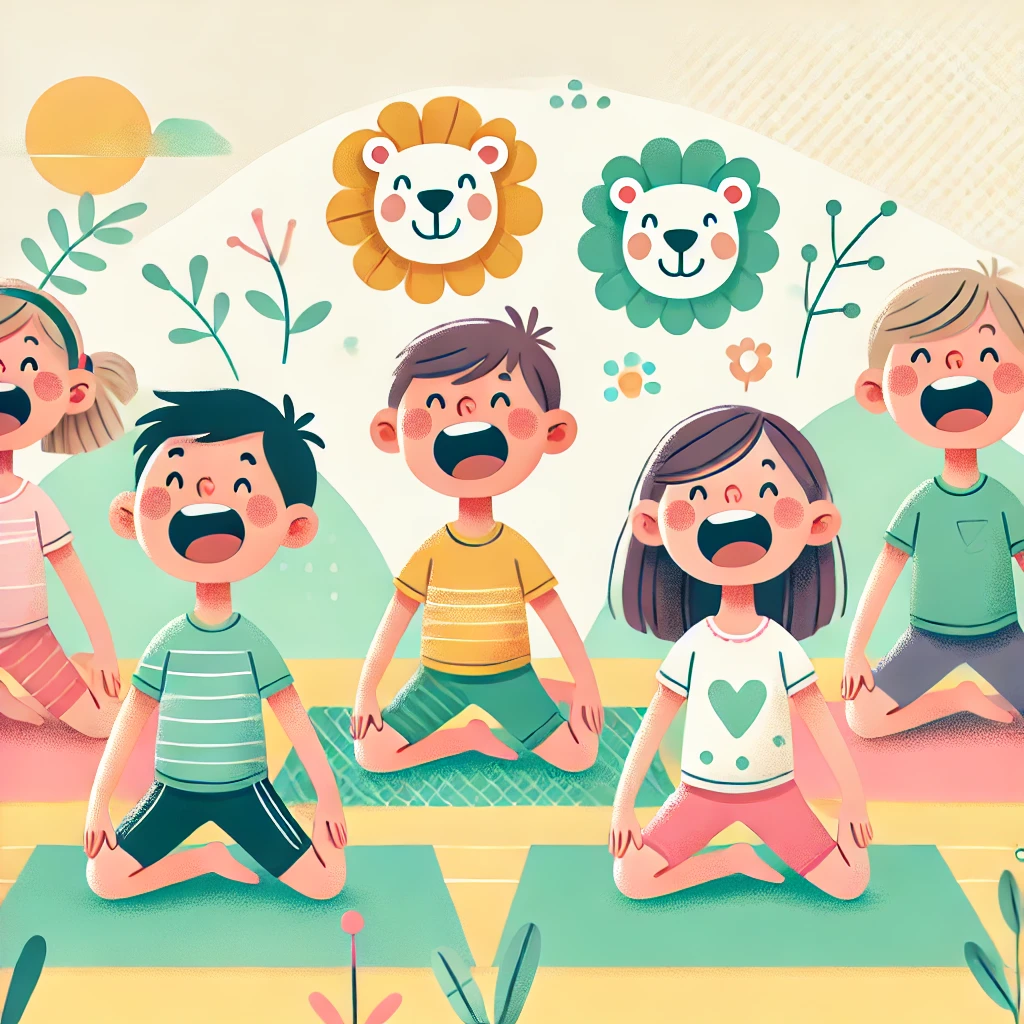 Postura de yoga para niños - El león